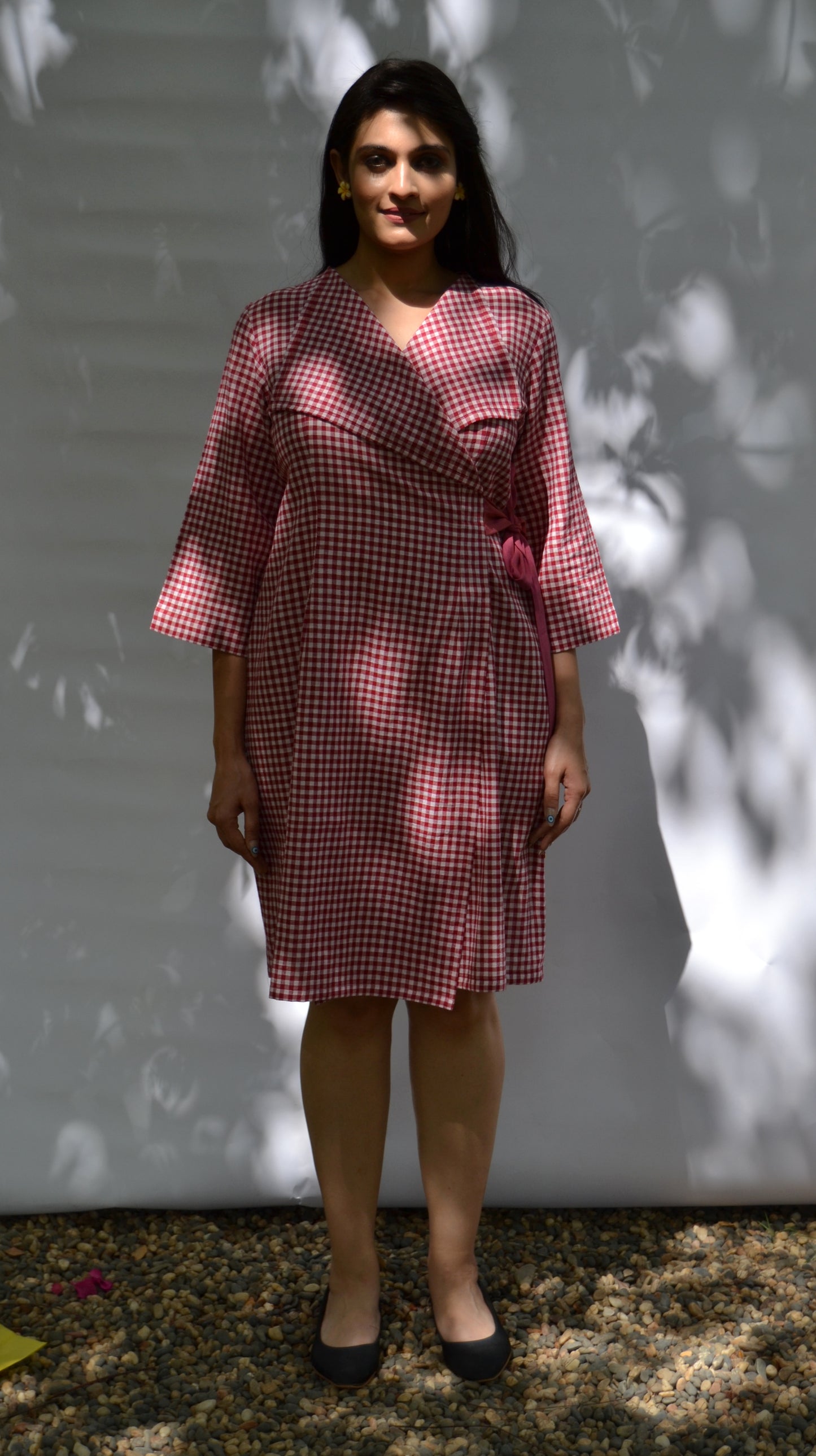 Dress Wrap Style with White Belt