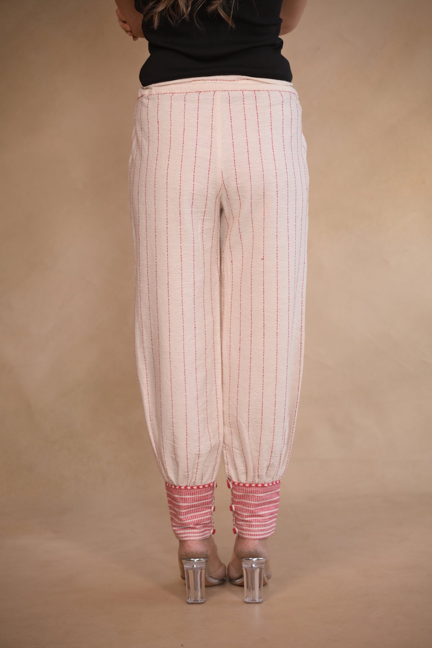 Pant, Cuffed with Woven texture detail