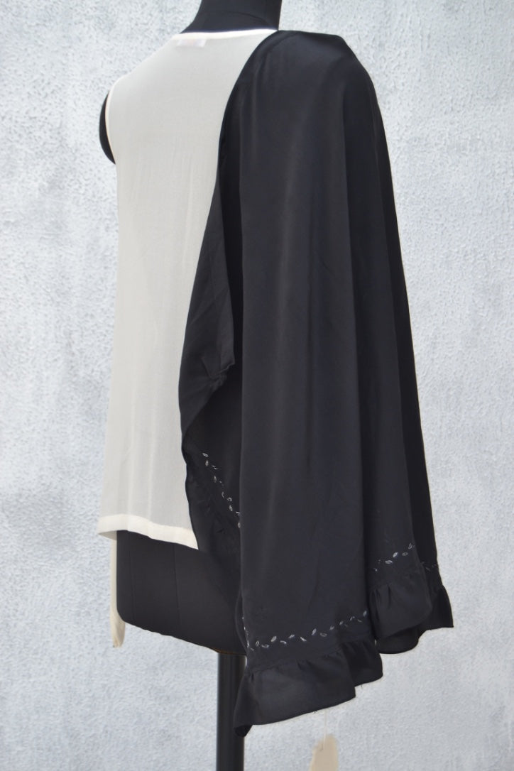 Cape Style Scarf with Button Detail