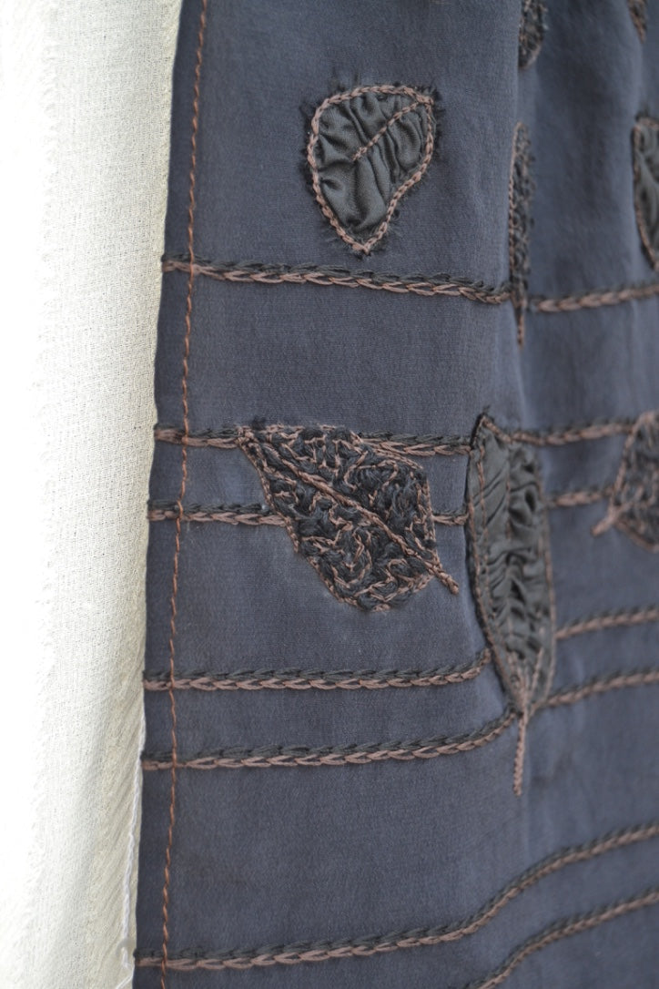 Leaf Patch & Thread Embroidery Dupatta Style