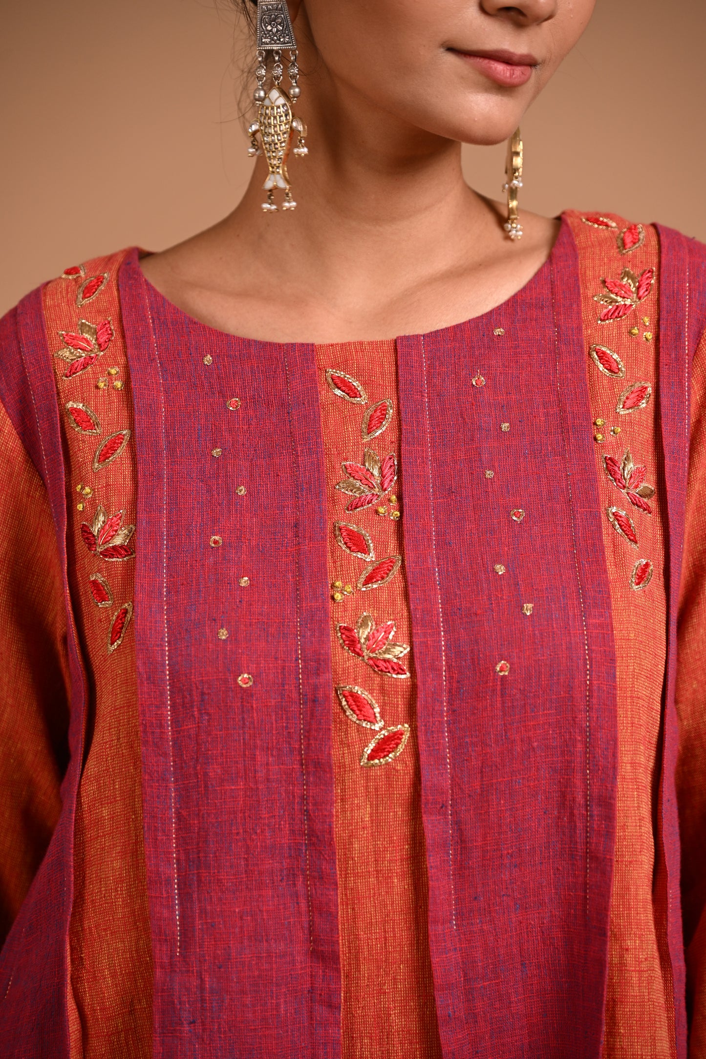 Kesar Tunic Pleated With Embroidery
