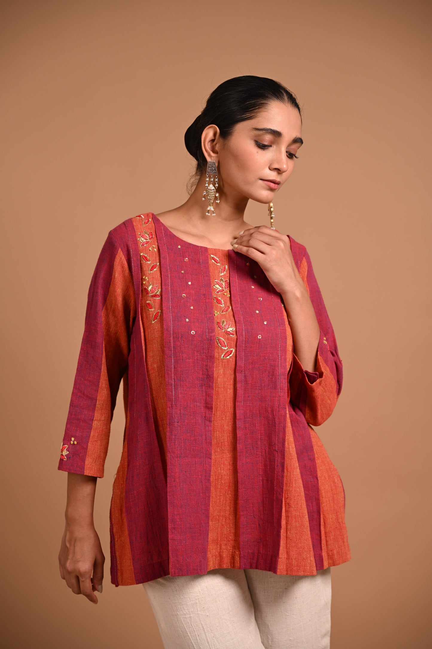 Kesar Tunic Pleated With Embroidery