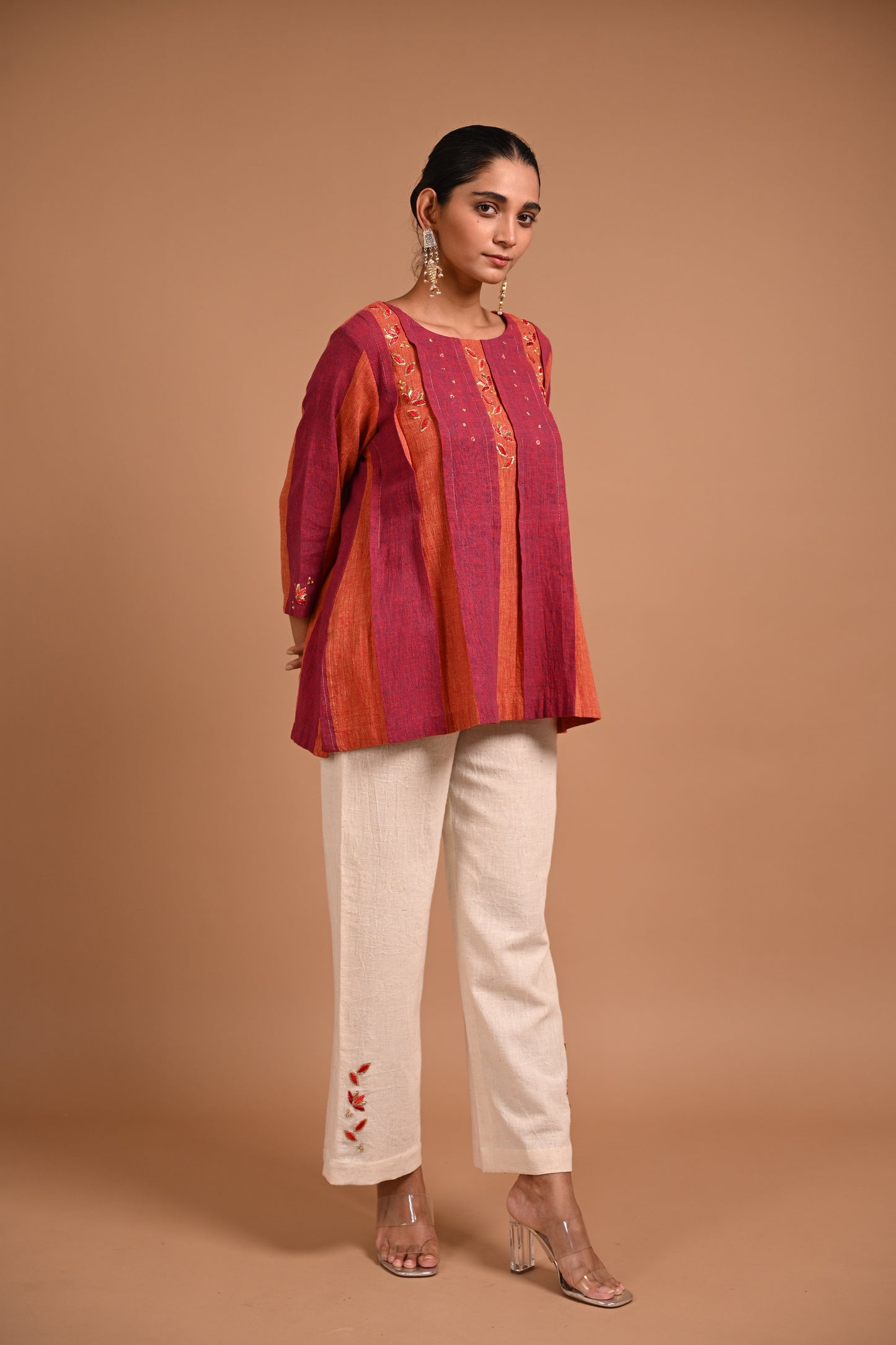 Kesar Tunic Pleated With Embroidery