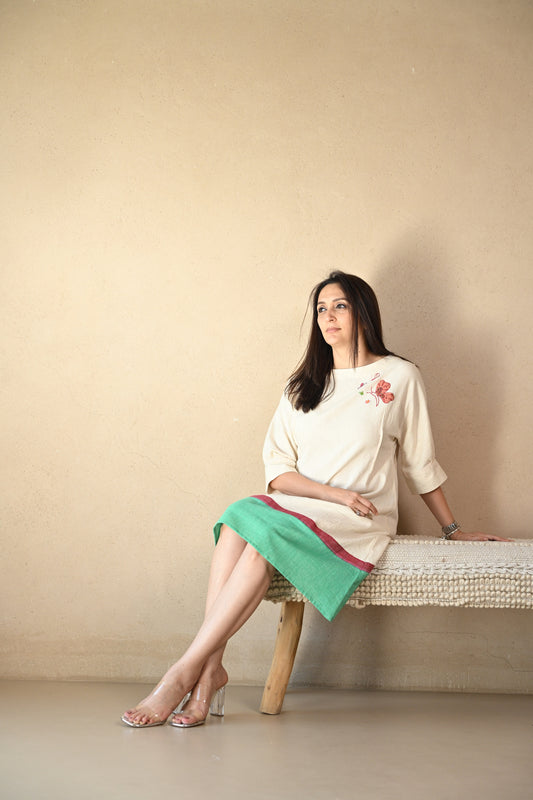 Gigi Dress Continous Sleeve with Embroidery Detail