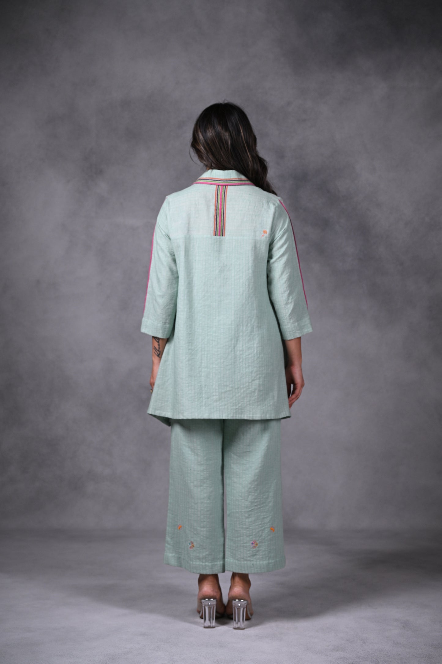 Lotus, Tunic With Collar & Embroidery