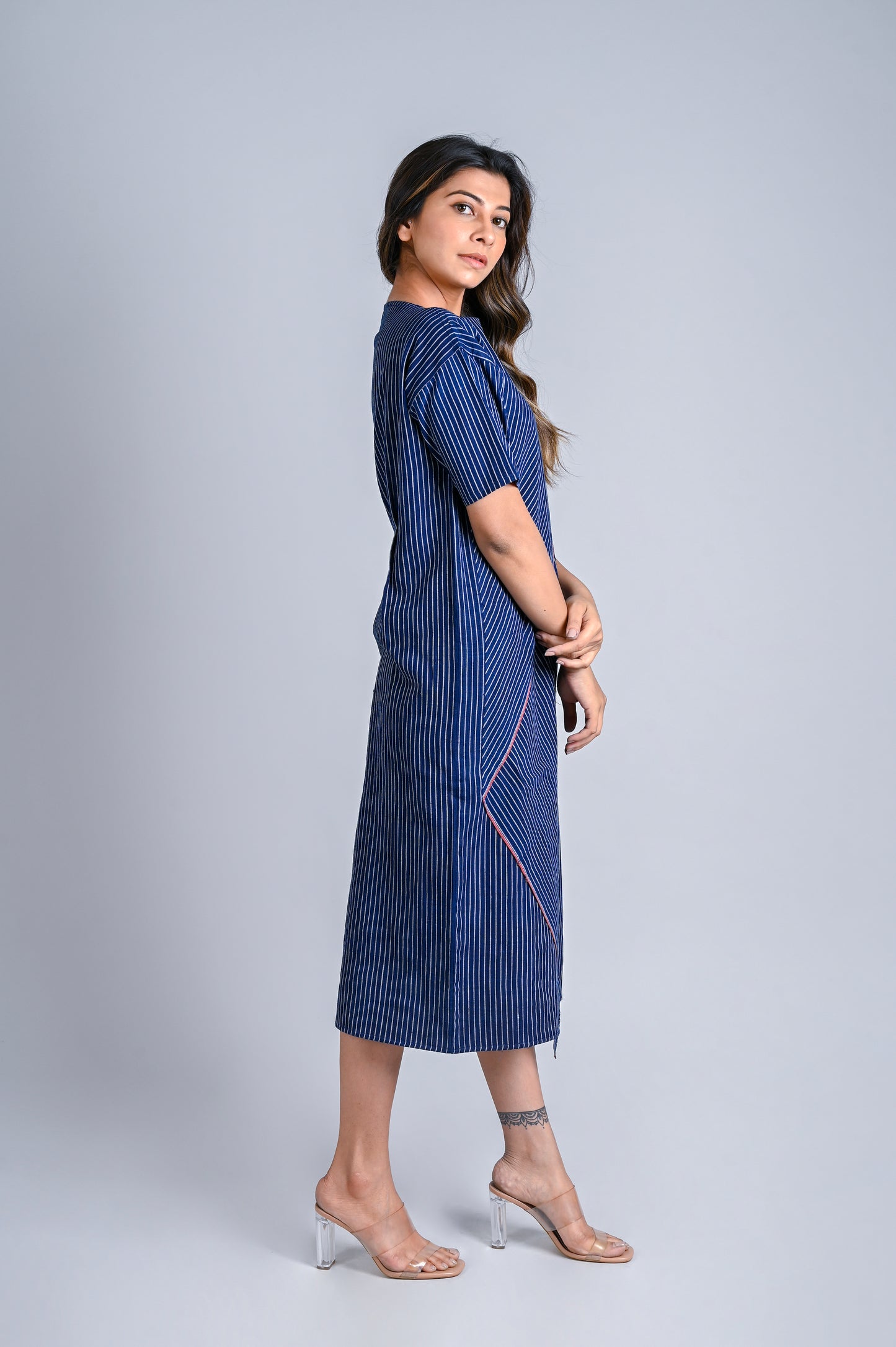 Folded Dress Diagonal Detail - Zero Waste