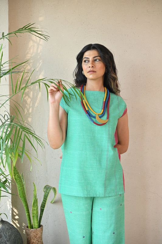 Tunic,Straight rounded neck