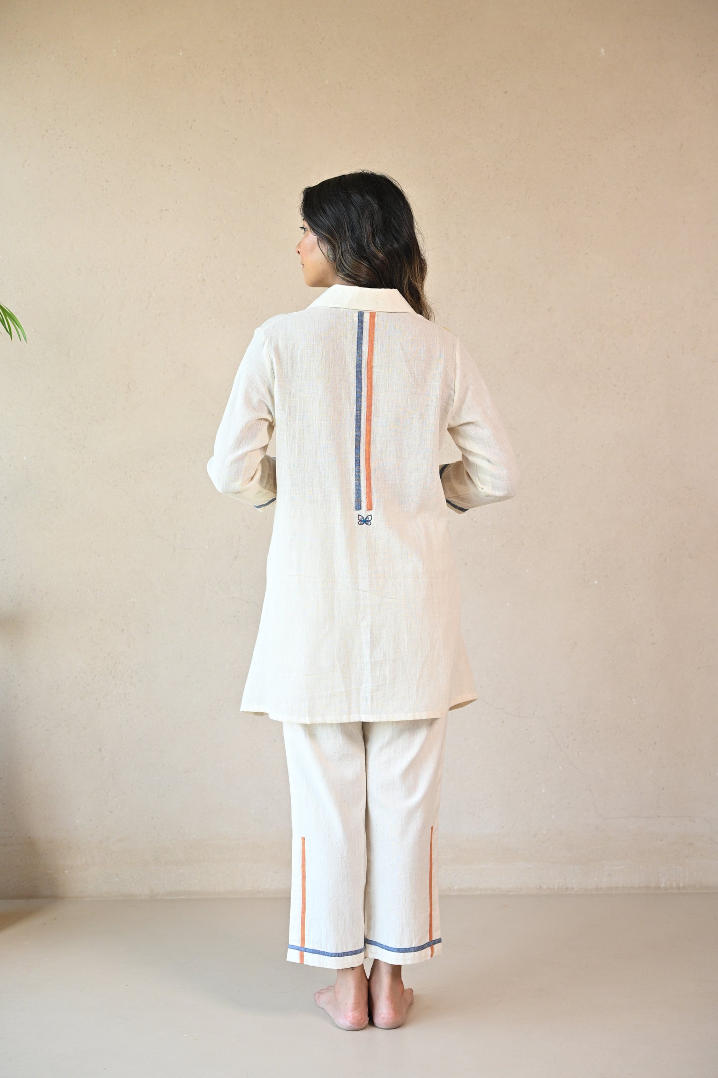Fiora, Shirt Fabric Panel Detail, Embroidery Accents