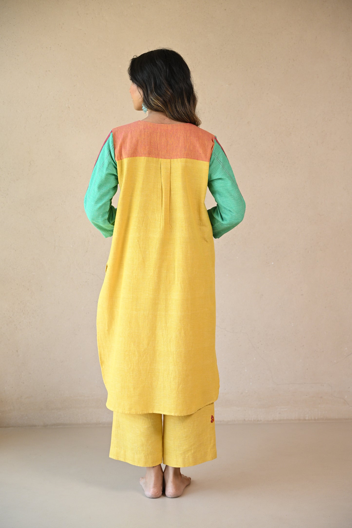 Lola, Kurta, with Colour Blocking & Embroidery Accents