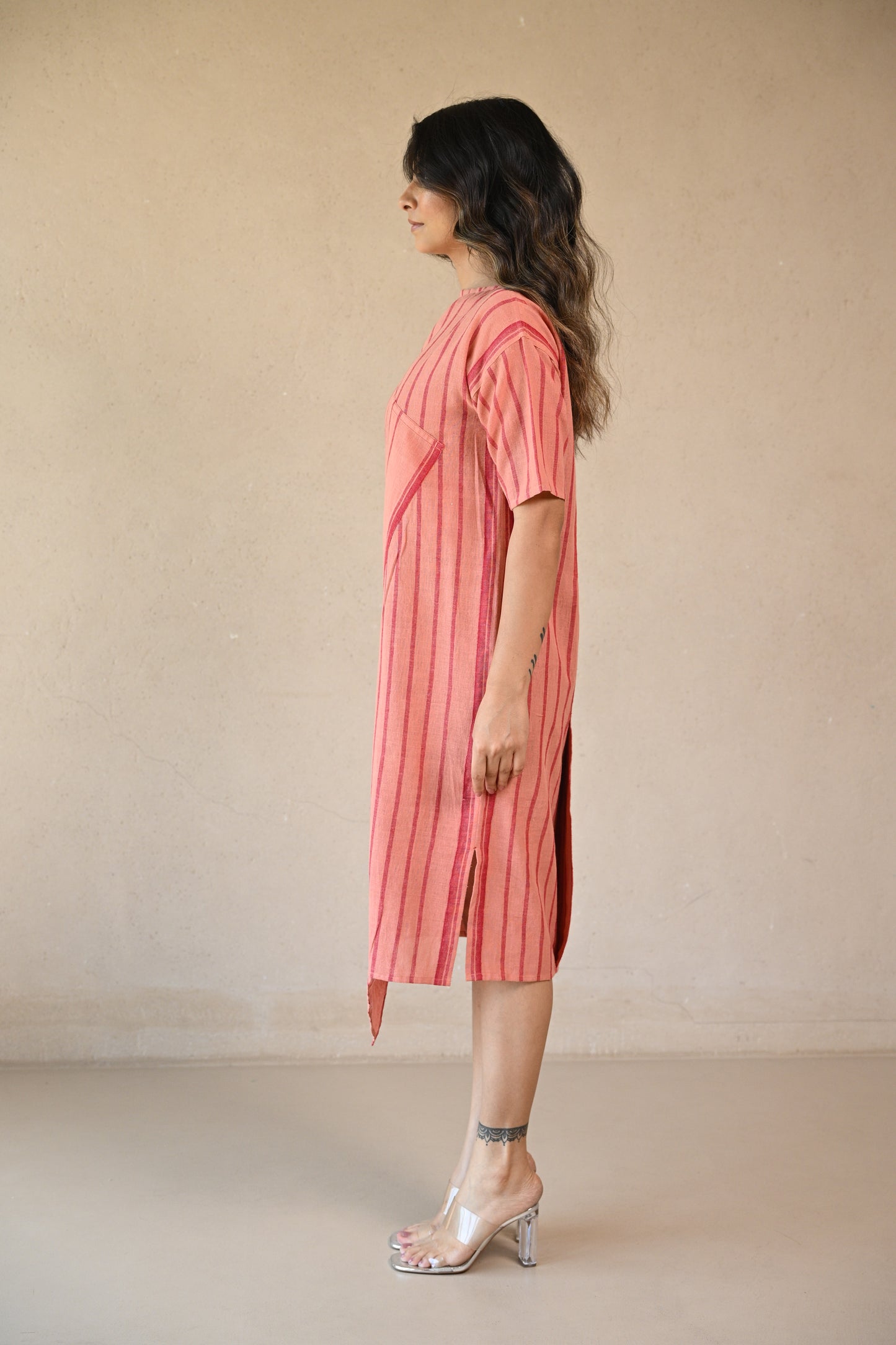 Scarlet ,Dress Uncut Diagonal Folded