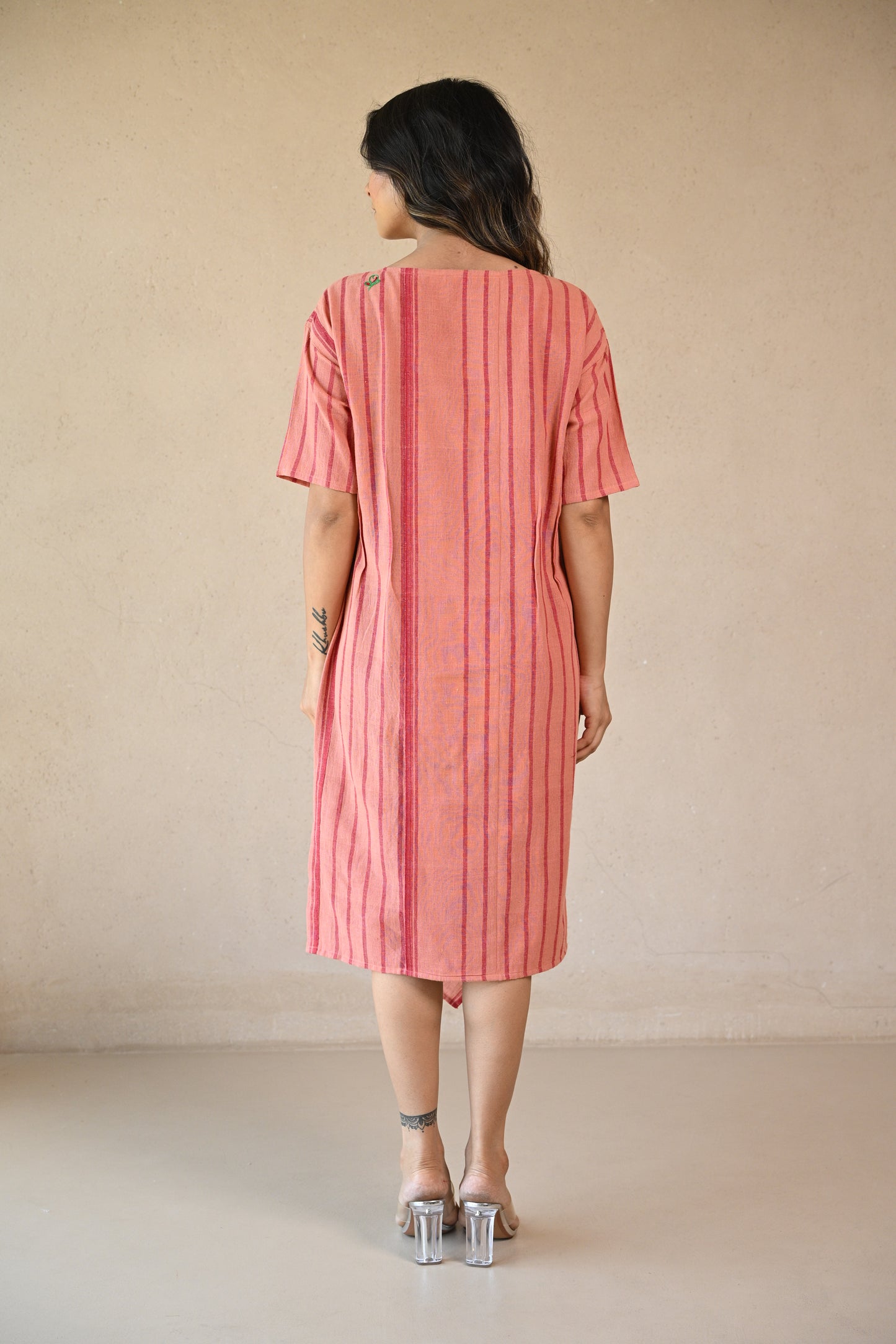 Scarlet ,Dress Uncut Diagonal Folded