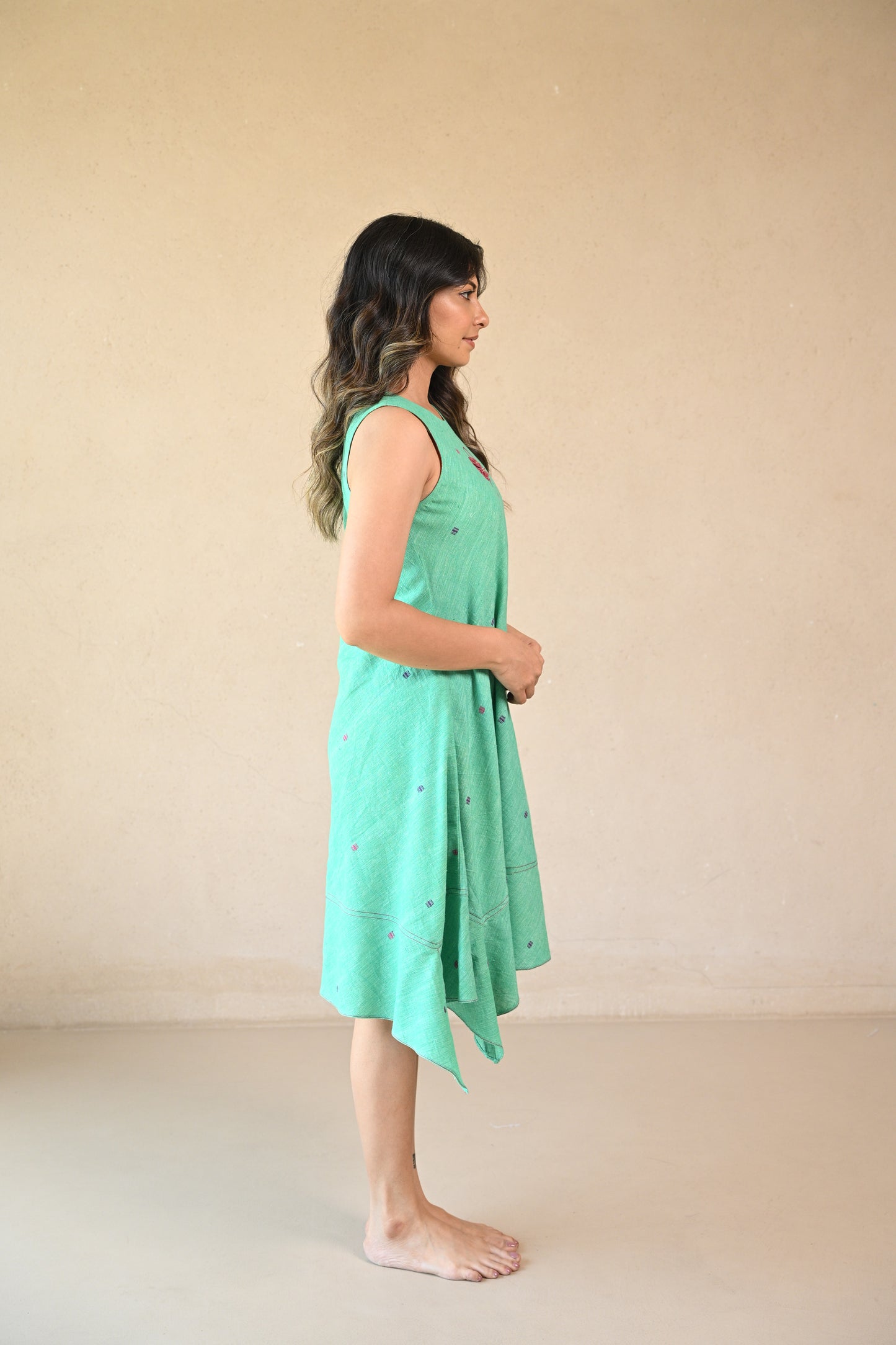 Butterfly ,Dress Bias Cut with Embroidery