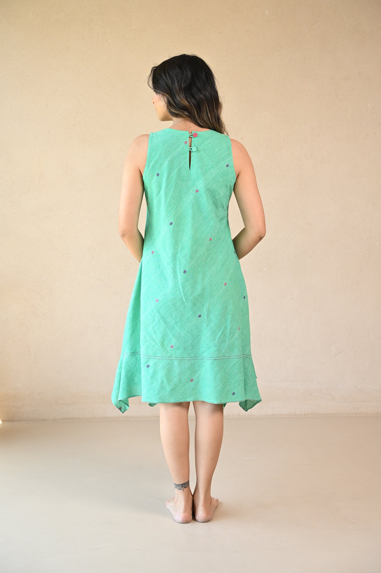 Butterfly ,Dress Bias Cut with Embroidery