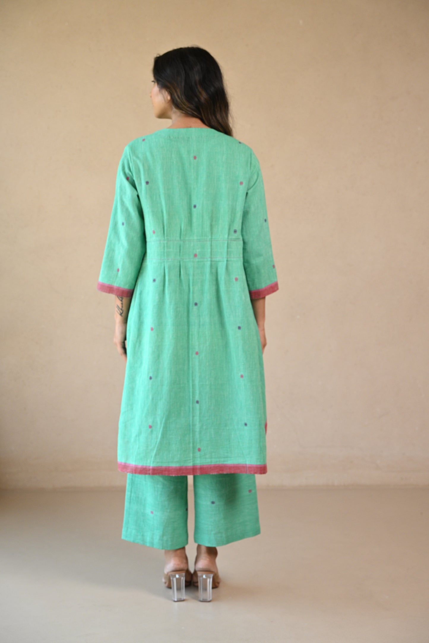 Iris, Tunic High Low Shrug Style With Embroidered Button Detail