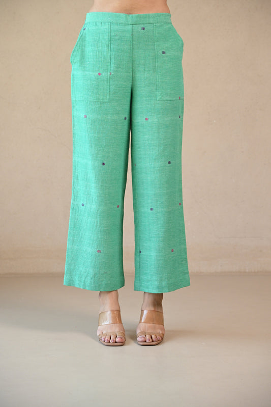 Pant, Straight Cut With Patch Fabric