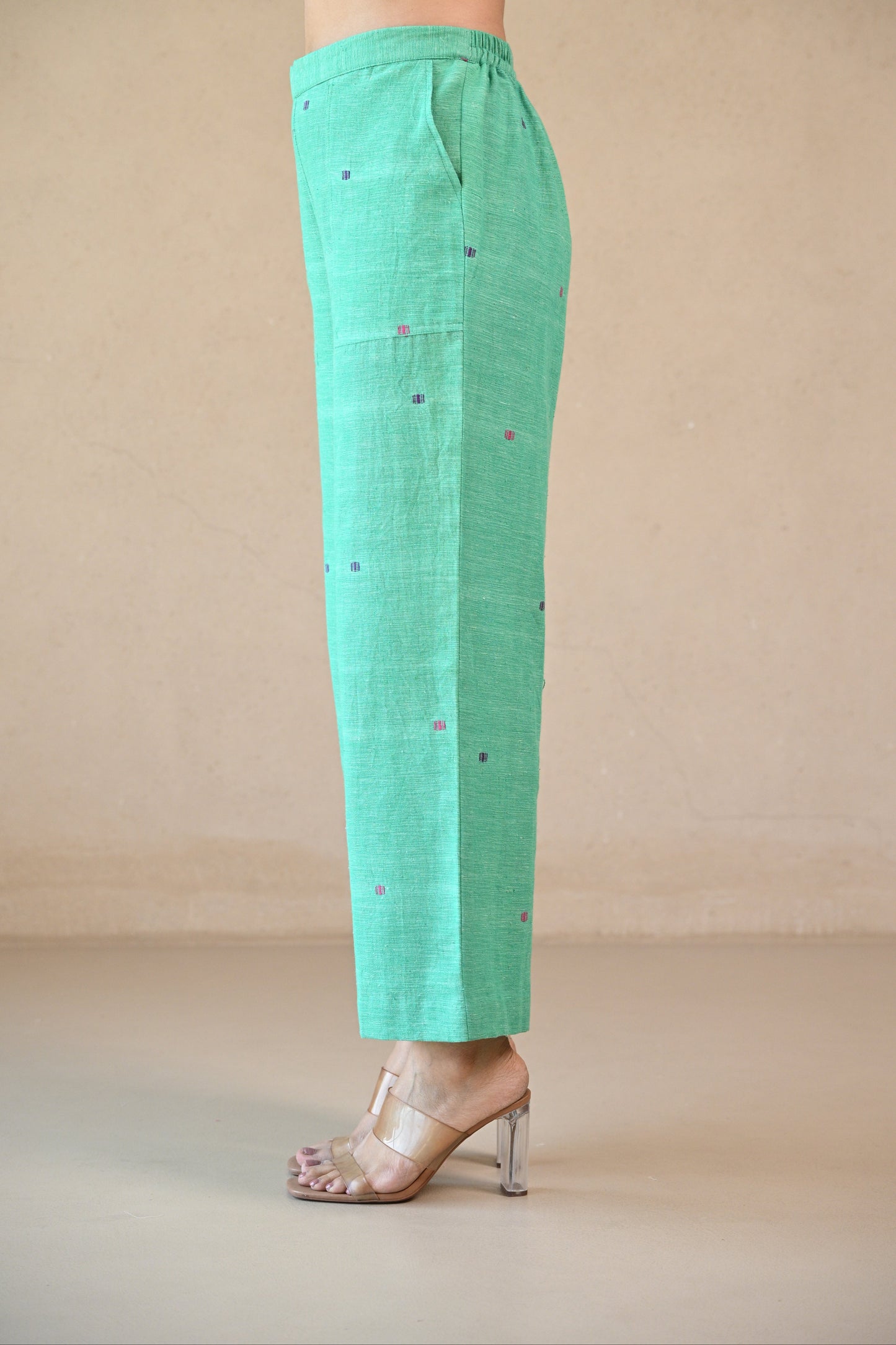 Pant, Straight Cut With Patch Fabric