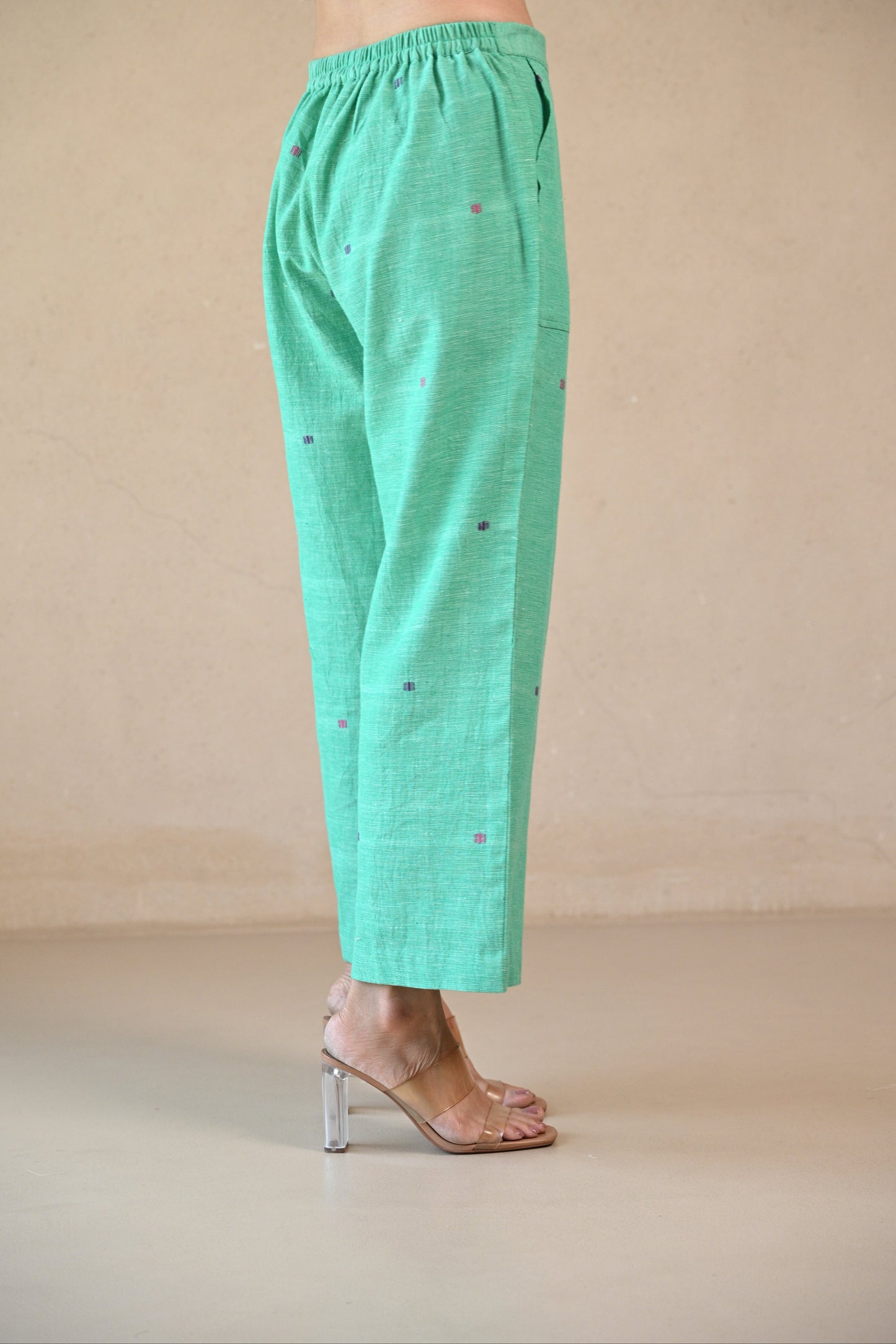 Pant, Straight Cut With Patch Fabric
