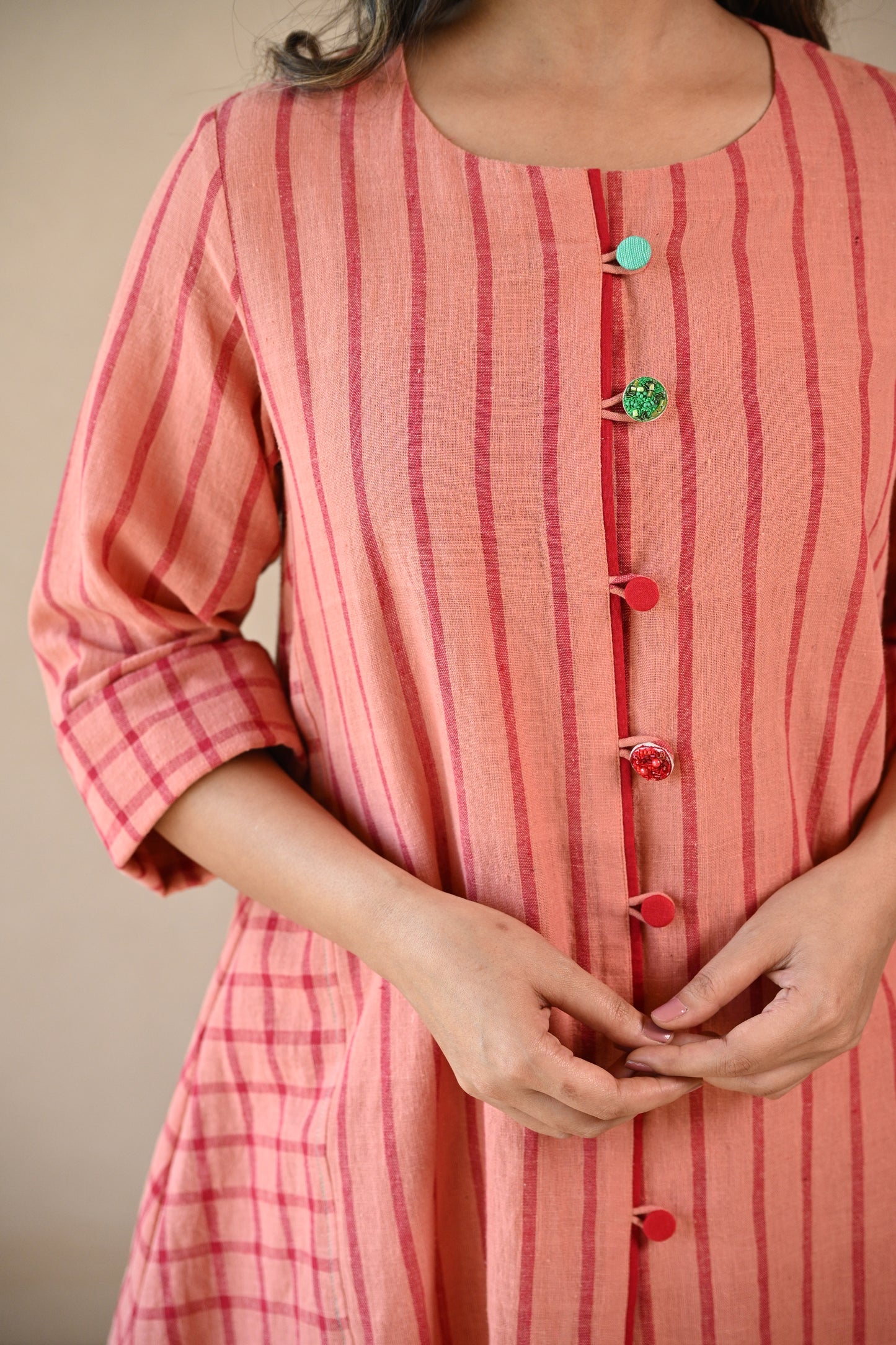 Ziggy, Tunic with Embroidered & Multi Color Button