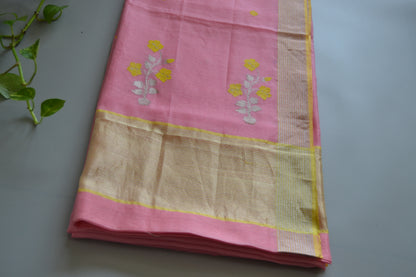 Madhurya Pink Yellow Butti Dupatta