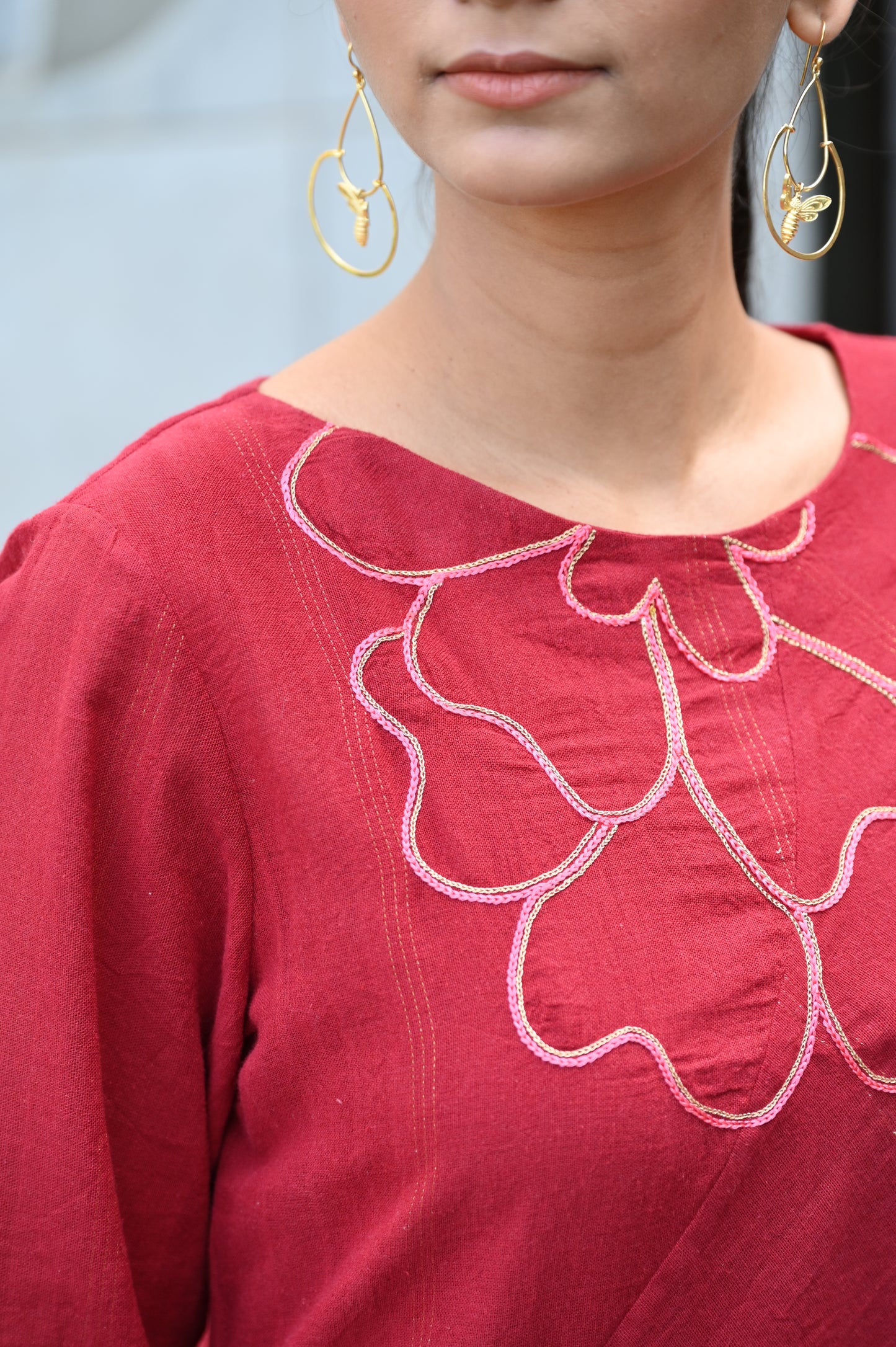 Dress With Flower Embroidery