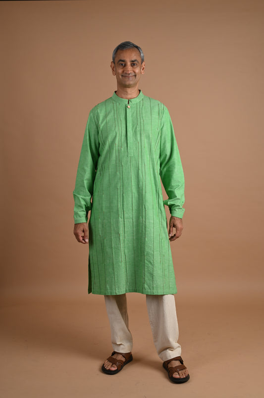 Ulhas Broken Pintuck Detail Men's Kurta