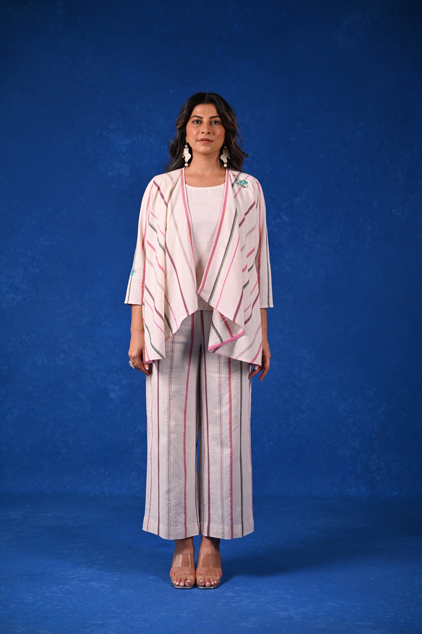 Jasmin, Shrug With Embroidery Accents