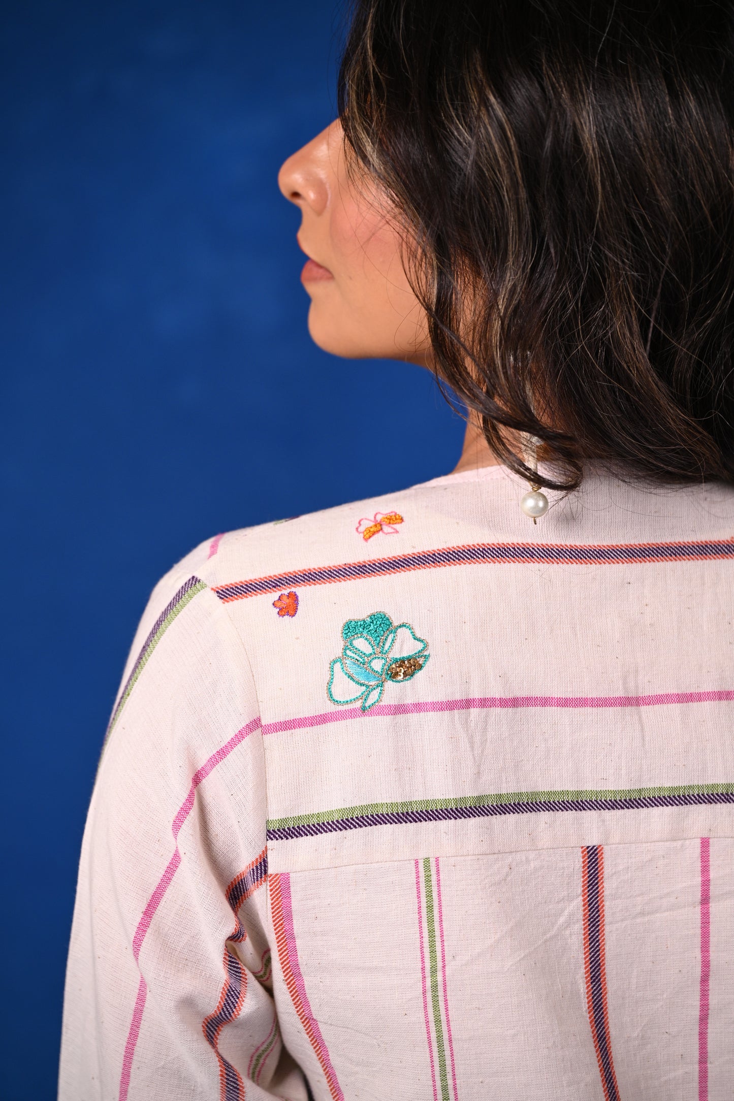 Jasmin, Shrug With Embroidery Accents