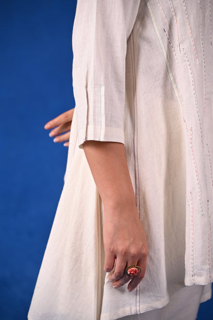 Tulip, Tunic With Multi Colour Tanka Details