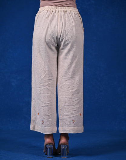 Pant, Straight Cut With Patch Pocket & Embroidery