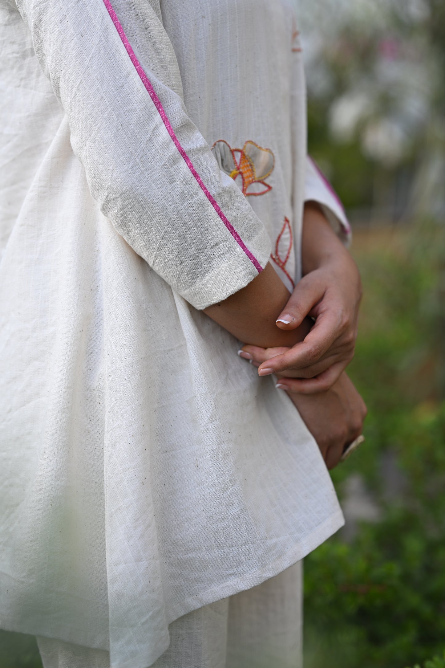 Lotus, Tunic With Collar & Embroidery