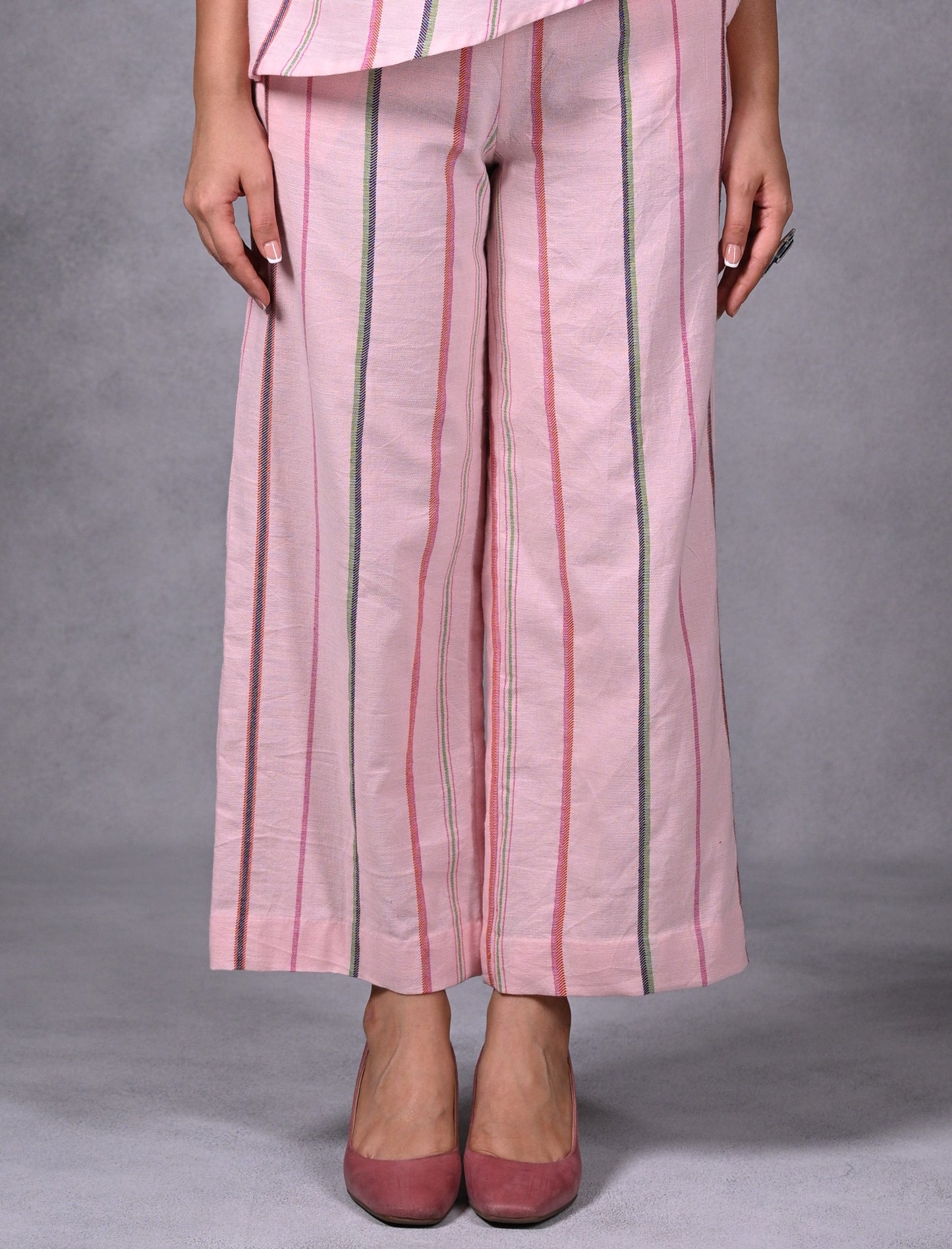 Pant, Straight Wide Cut Uneven Stripe