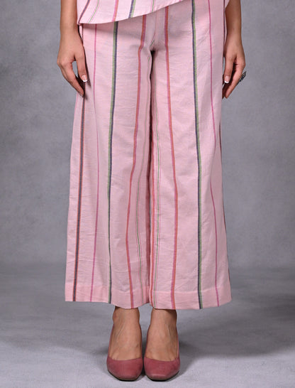 Pant, Straight Wide Cut Uneven Stripe