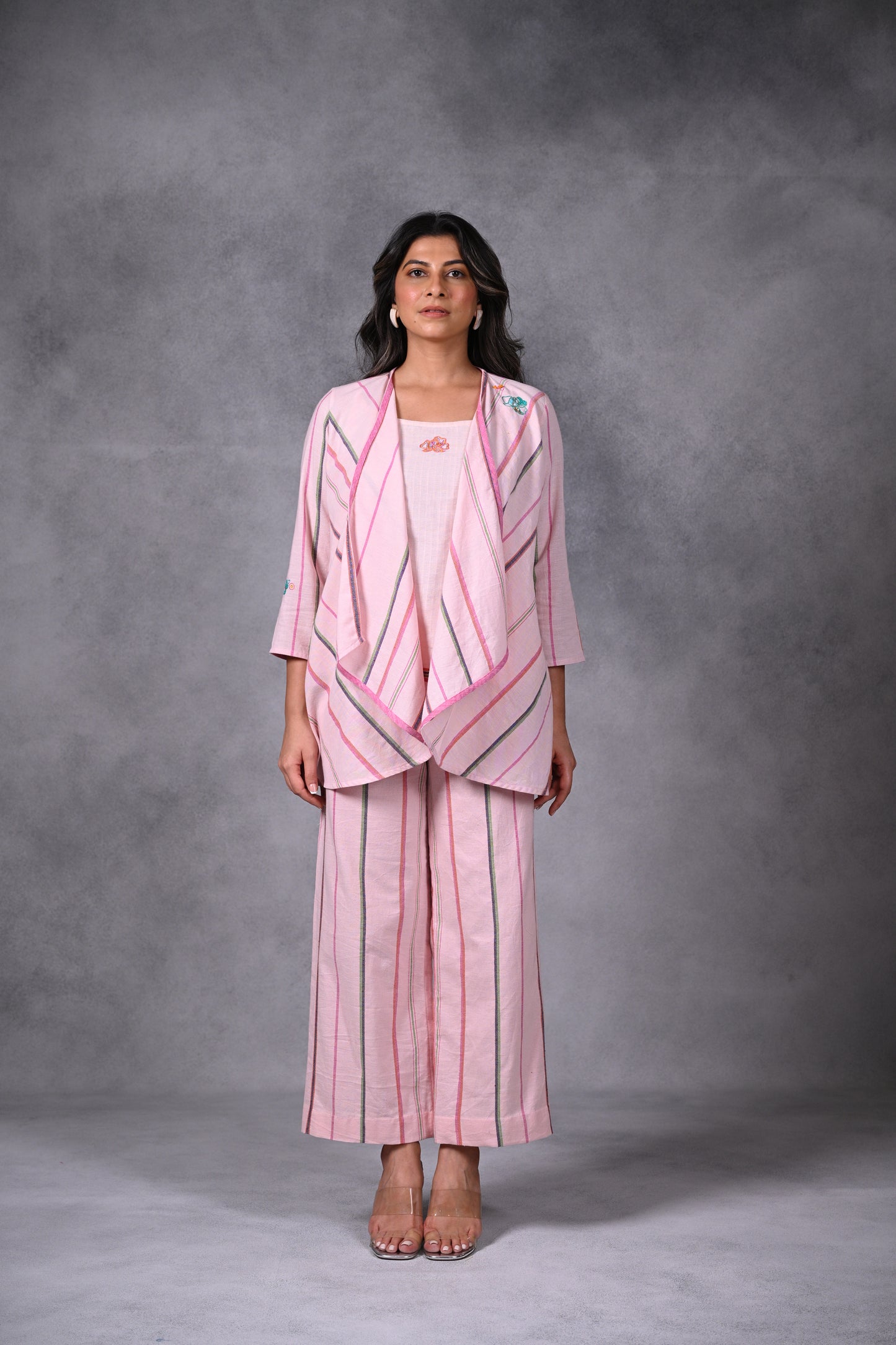 Jasmin, Shrug With Embroidery Accents