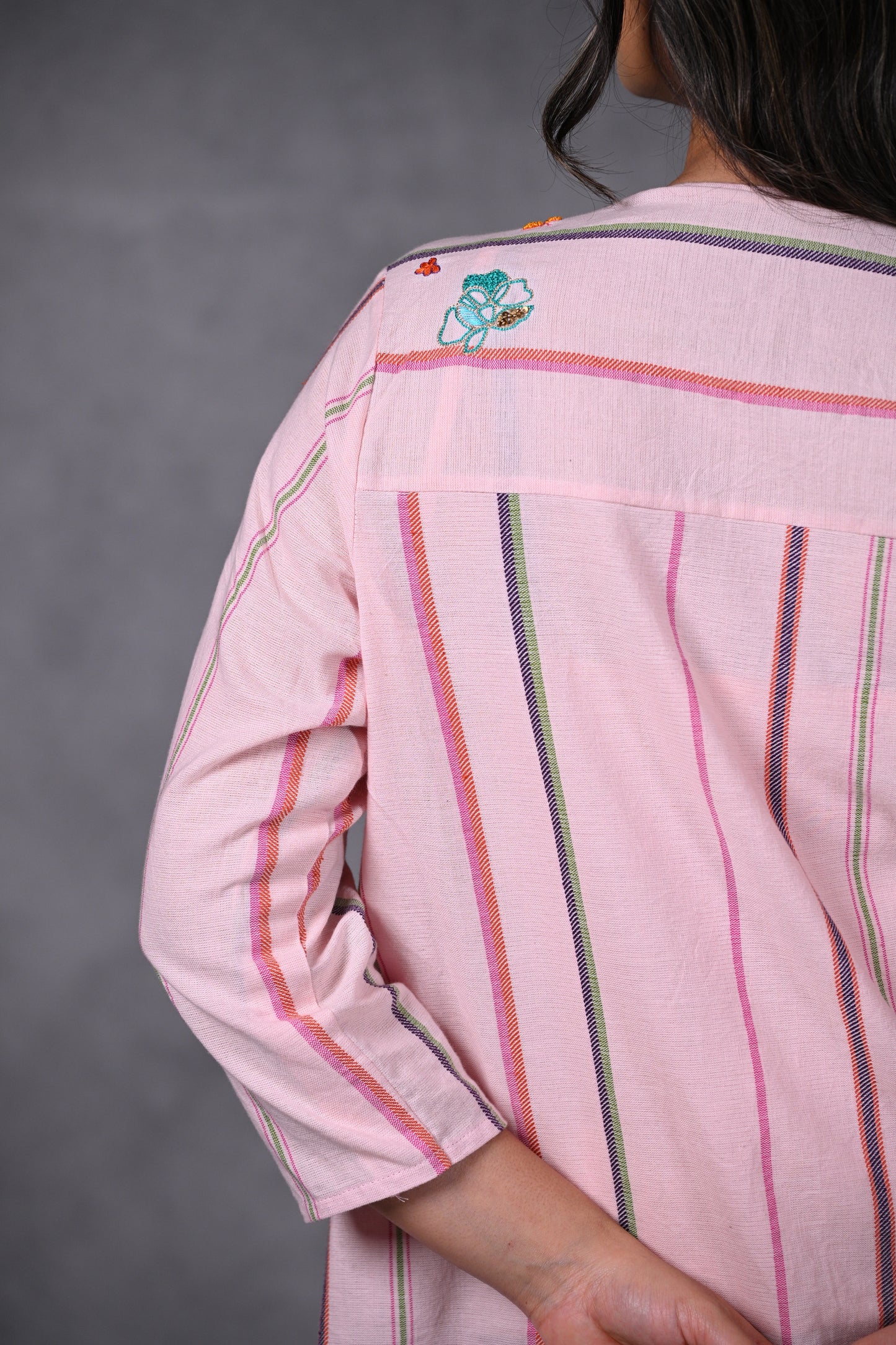 Jasmin, Shrug With Embroidery Accents