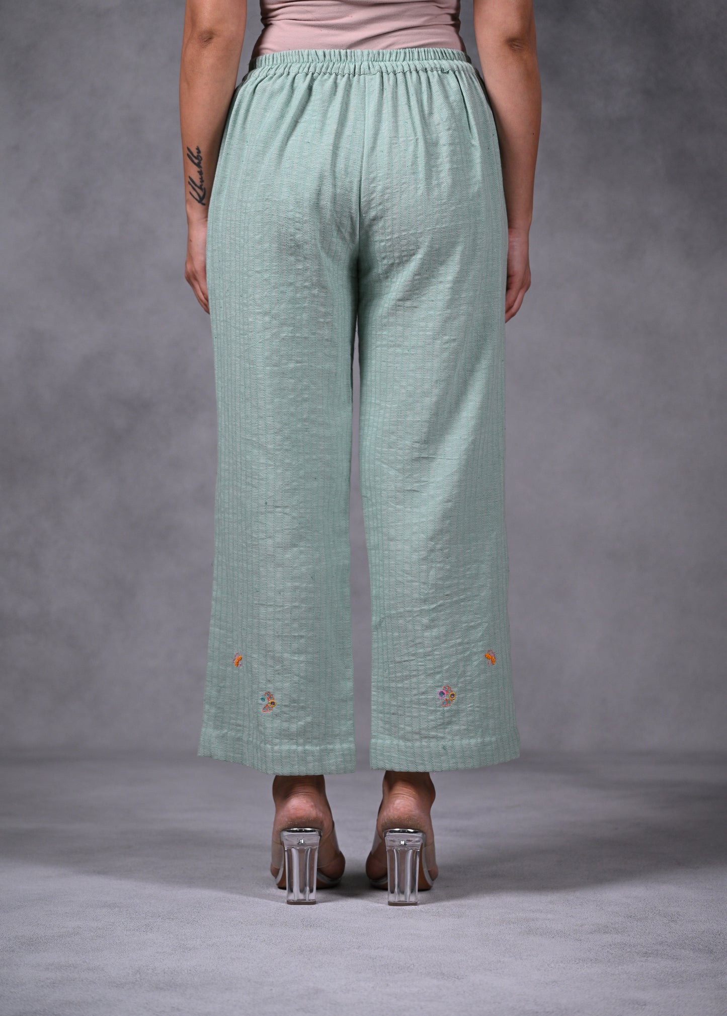 Pant, Straight Cut With Patch Pocket & Embroidery