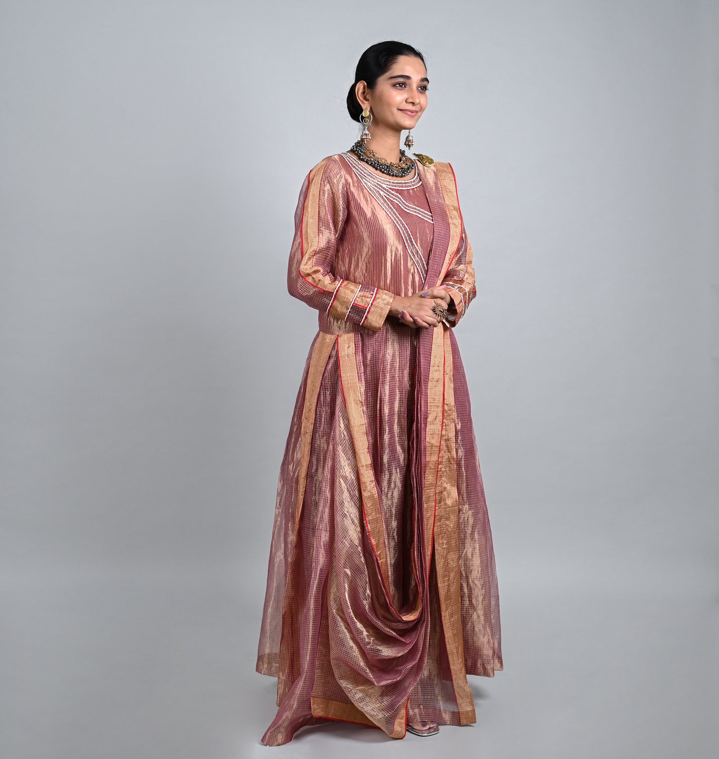 Rivaj Golden Tissue Dress