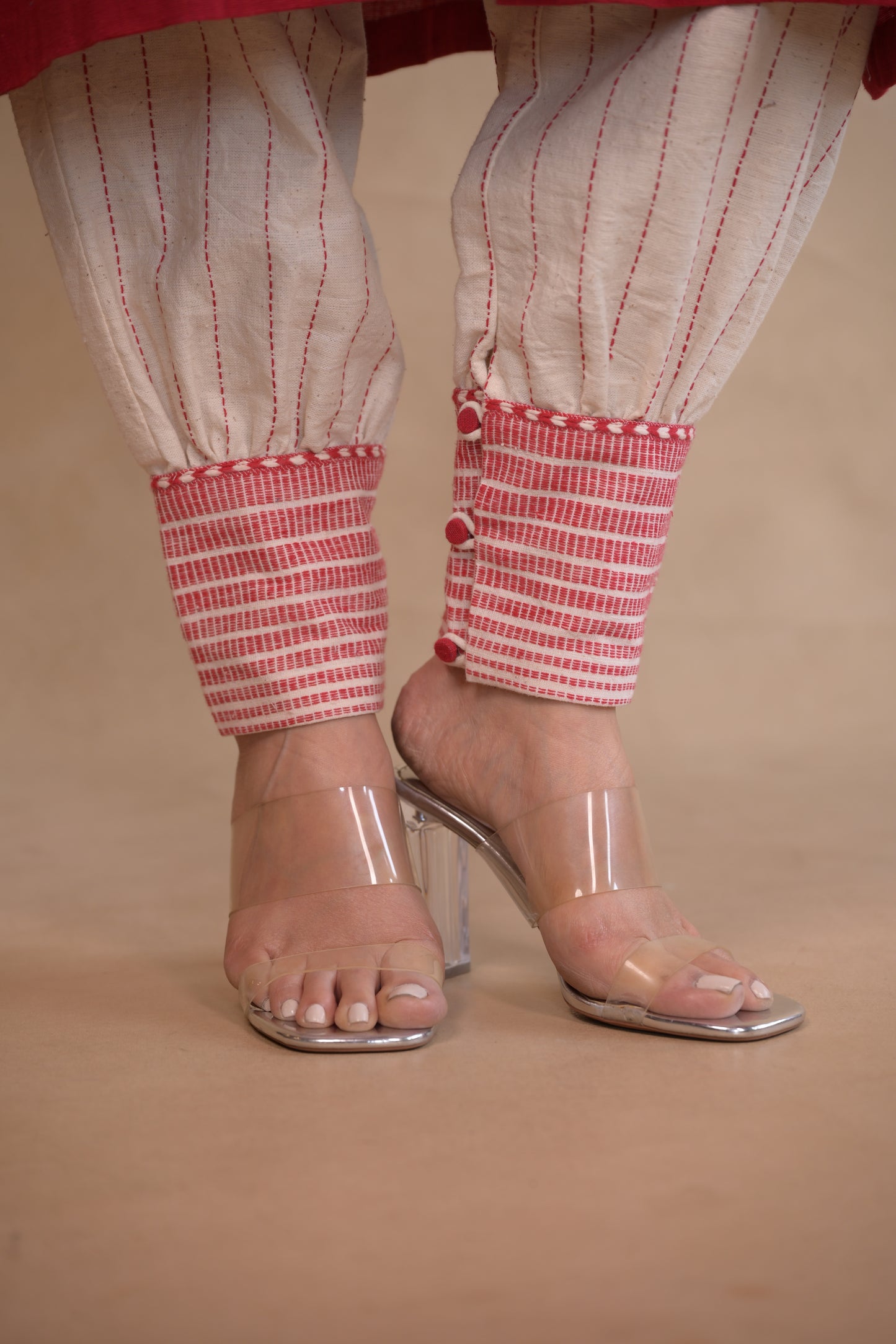 Pant, Cuffed with Woven texture detail