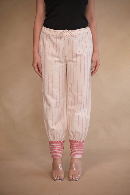 Pant, Cuffed with Woven texture detail
