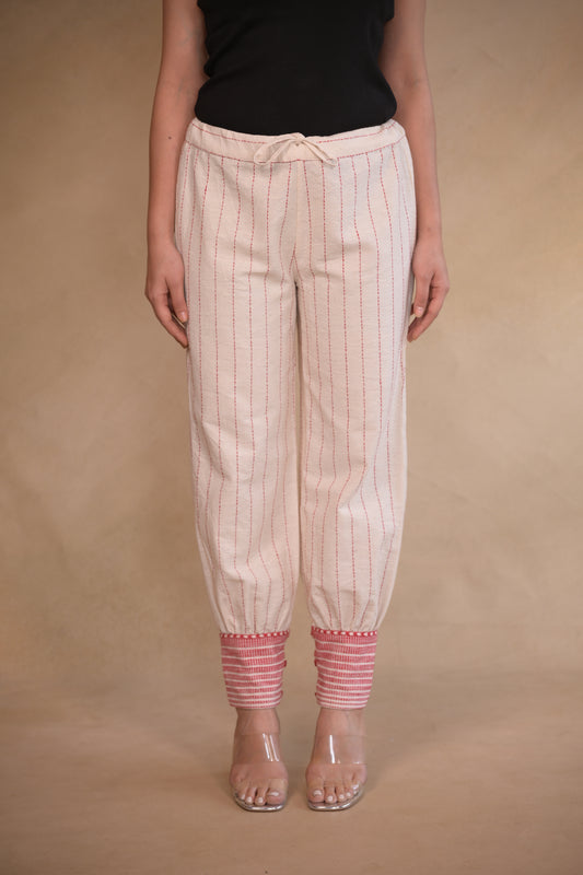 Pant, Cuffed with Woven texture detail