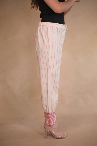 Pant, Cuffed with Woven texture detail