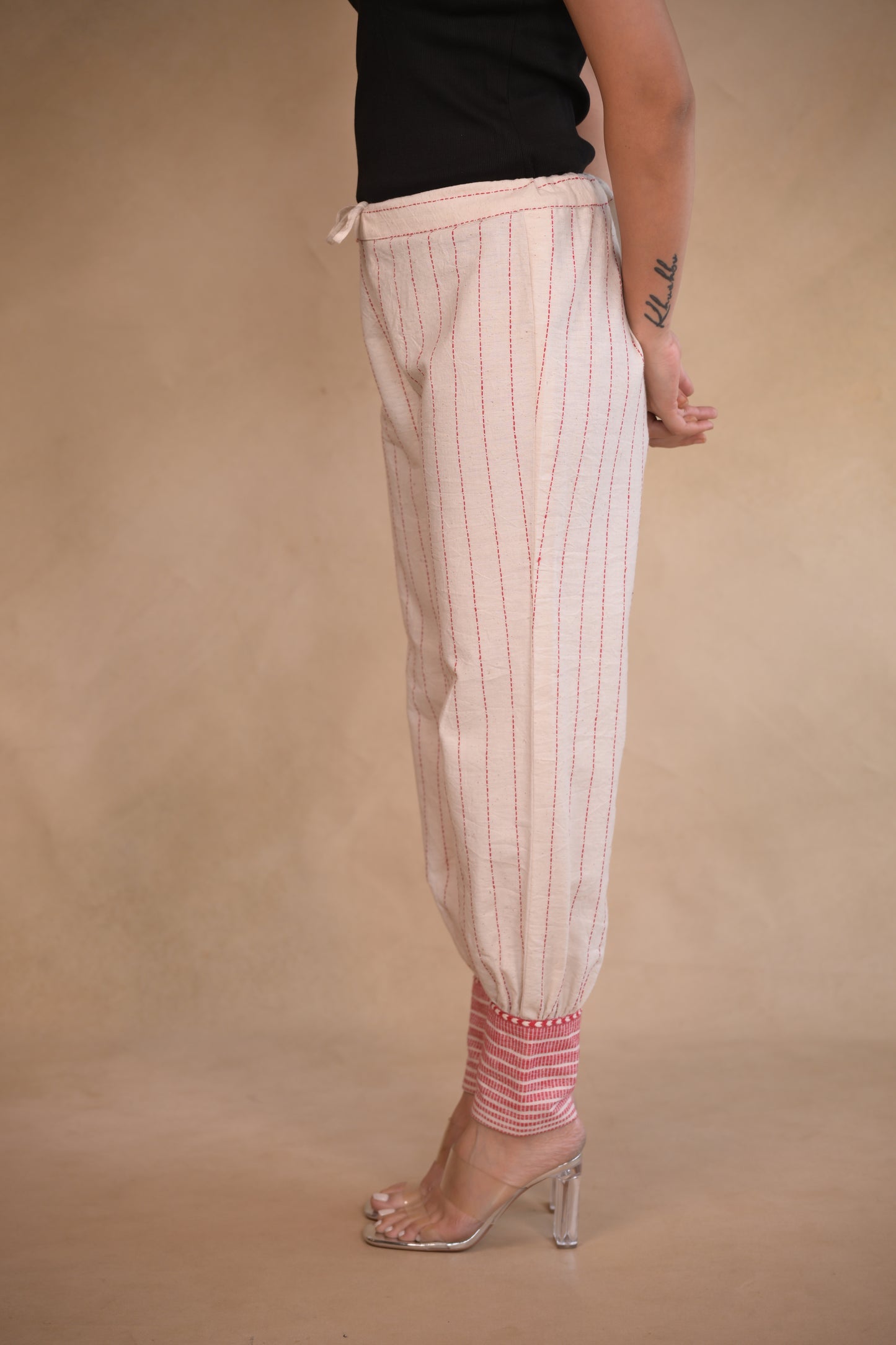 Pant, Cuffed with Woven texture detail