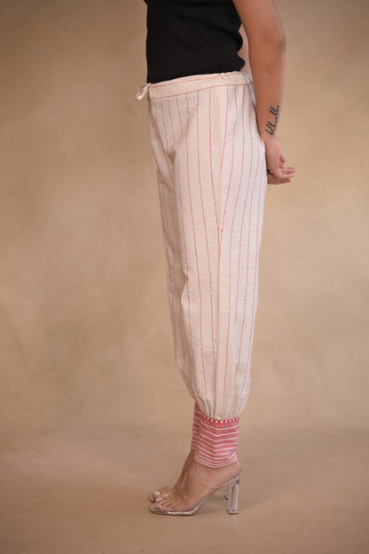 Pant, Cuffed with Woven texture detail