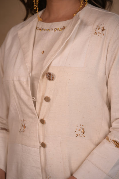 Jacket, in Patched fabric with Embroidery