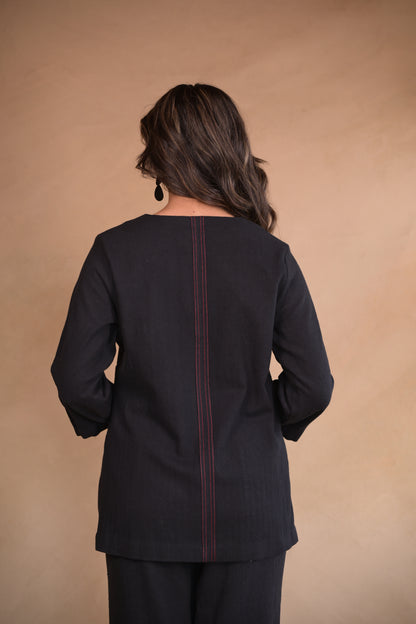 Jacket, Assymetric Shrot Belted In Herringbone