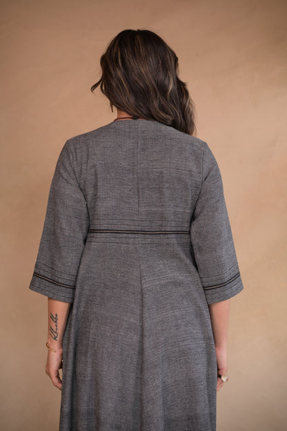 Jacket, Long Diamond Weave With Pockets & Embroidery