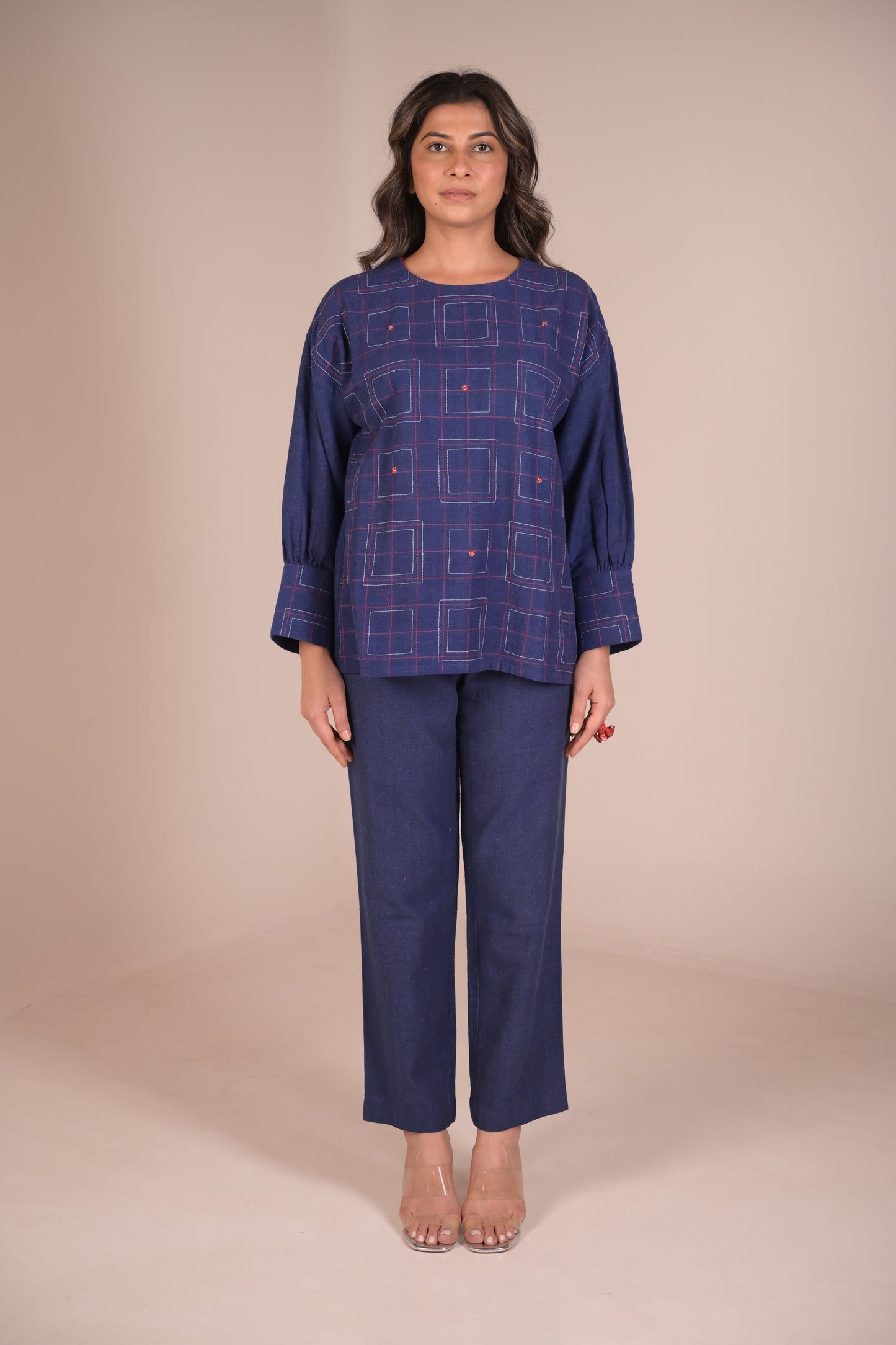 Tunic, With texture and hand embroidery accents