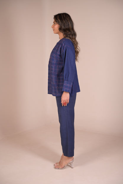 Tunic, With texture and hand embroidery accents