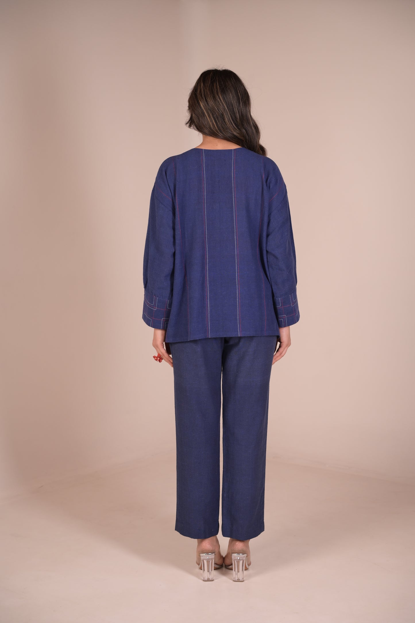Tunic, With texture and hand embroidery accents