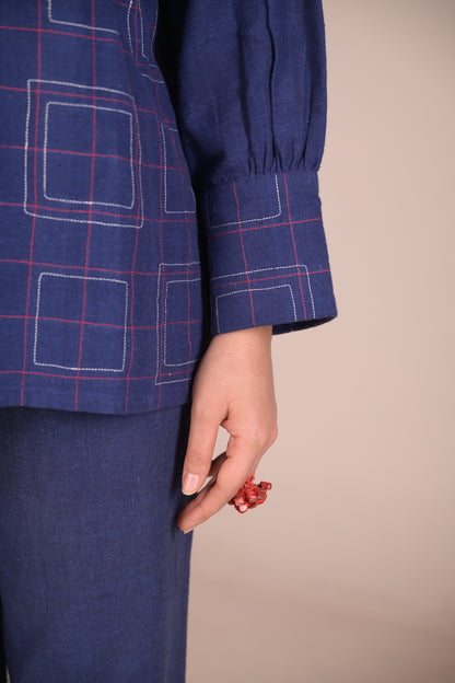 Tunic, With texture and hand embroidery accents