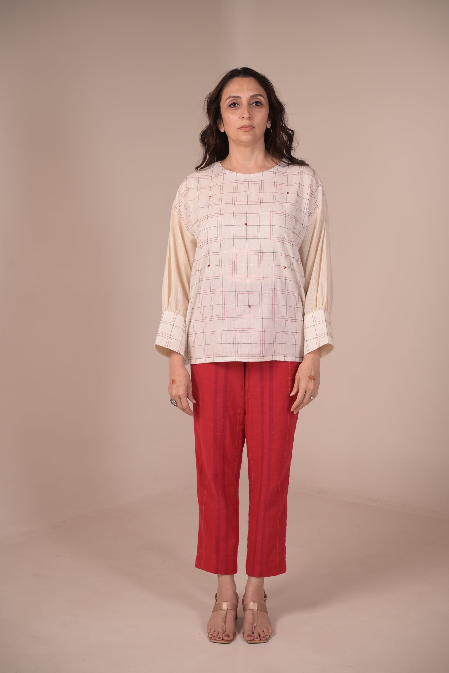 Tunic, With texture and hand embroidery accents